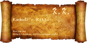 Kadnár Kitti névjegykártya