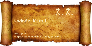 Kadnár Kitti névjegykártya